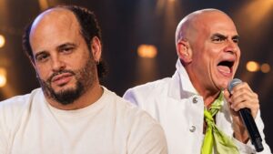 Nelson Velásquez y Silvestre Dangond, artistas del vallenato colombiano.