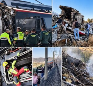 Accidente ferroviario en Toledo: trenes dañados, labores de rescate y equipos de emergencia.