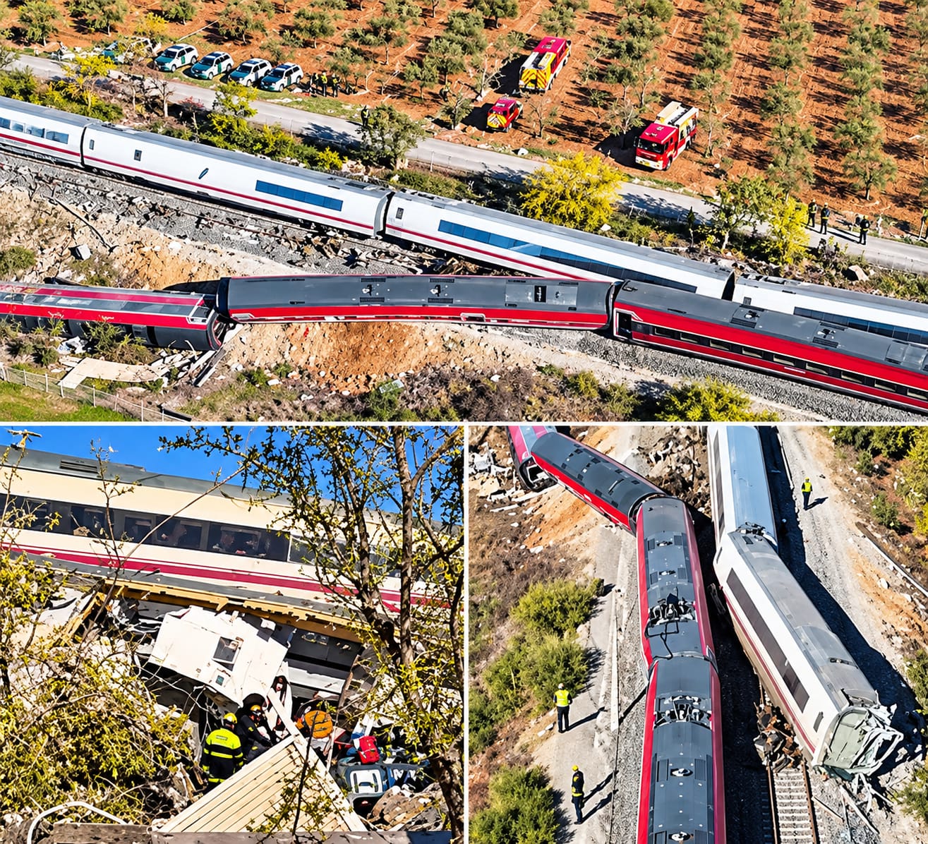Accidente ferroviario en Toledo: imágenes muestran la magnitud del siniestro y el despliegue de emergencias